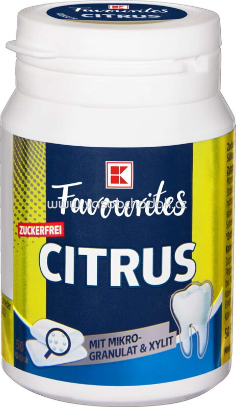 K-Favourites Kaugummi Citrus, zuckerfrei, 50 St