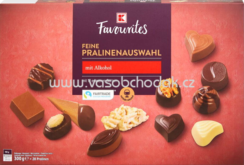 K-Favourites Feine Pralinenauswahl mit Alkohol, 300g