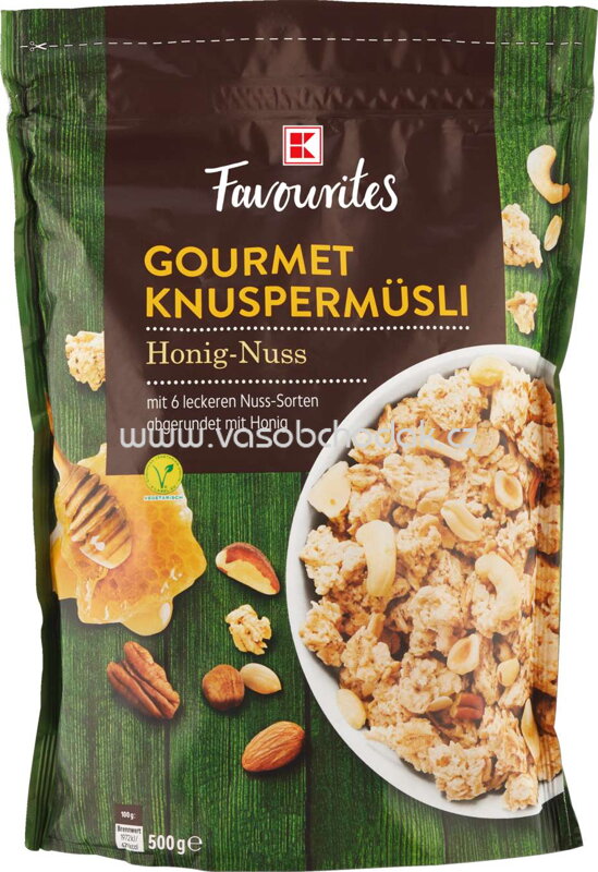 K-Favourites Gourmet Knuspermüsli Honig-Nuss, 500g K-Favourites Gourmet Knuspermüsli Honig-Nuss, 500g