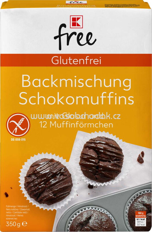 K-Free Backmischung Schokomuffins mit Glasur, 350g K-Free Backmischung Schokomuffins mit Glasur, 350g