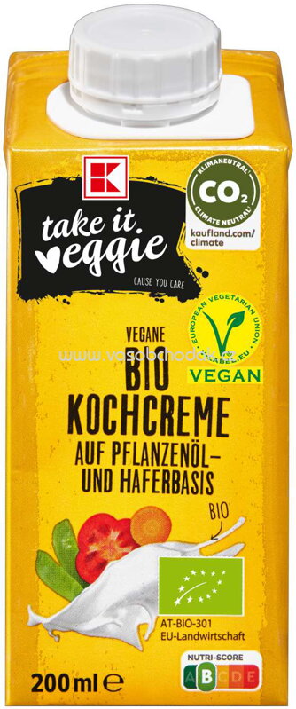 K-Take it Veggie Kochcreme auf Pflanzenöl und Haferbasis, 200g