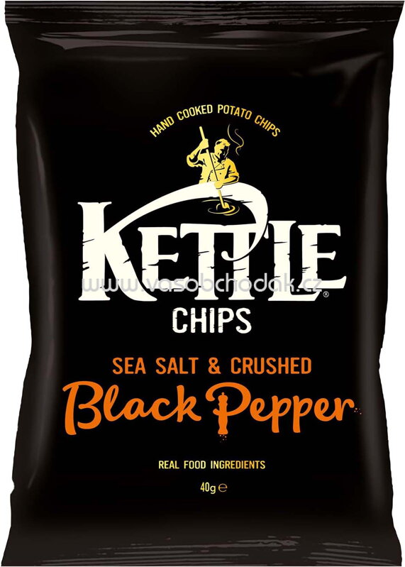 Kettle Chips Sea Salt & Crushed Black Pepper, 40g Kettle Chips Sea Salt & Crushed Black Pepper, 40g