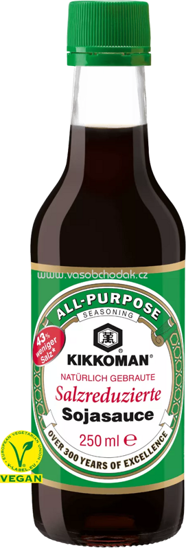 Kikkoman natürlich gebraute salzreduzierte Sojasauce, 250 ml