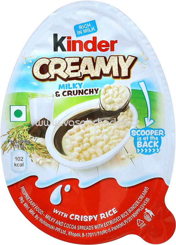 Kinder Creamy Milky & Crunchy, 19g Kinder Creamy Milky & Crunchy, 19g