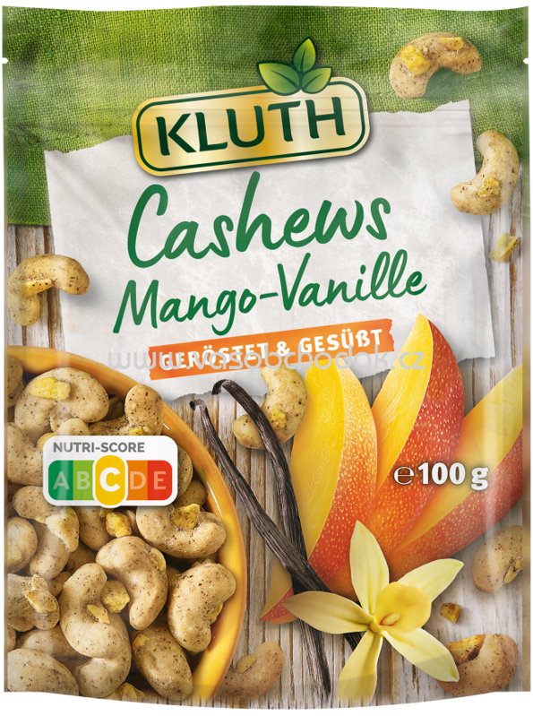 Kluth Cashews Mango-Vanille, geröstet & gesüßt, 100g Kluth Cashews Mango-Vanille, geröstet & gesüßt, 100g