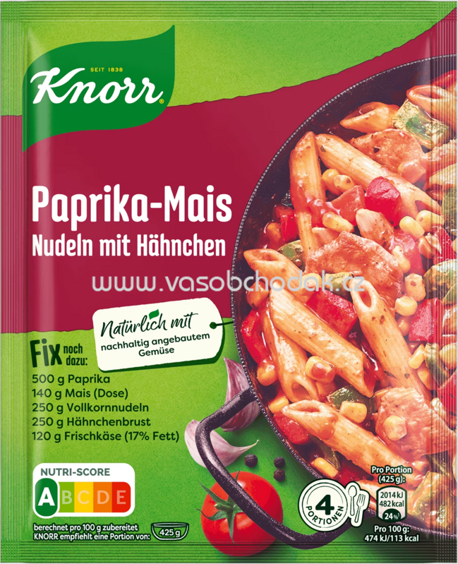 Knorr Fix Familien Paprika Mais Nudeln mit Hähnchen, 1 St