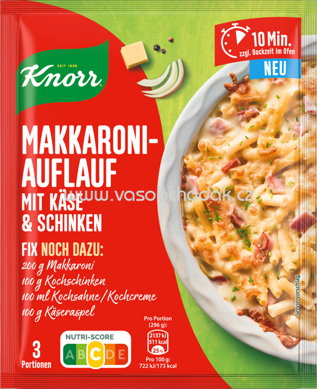 Knorr Fix Makkaroni Auflauf mit Käse & Schinken, 1 St
