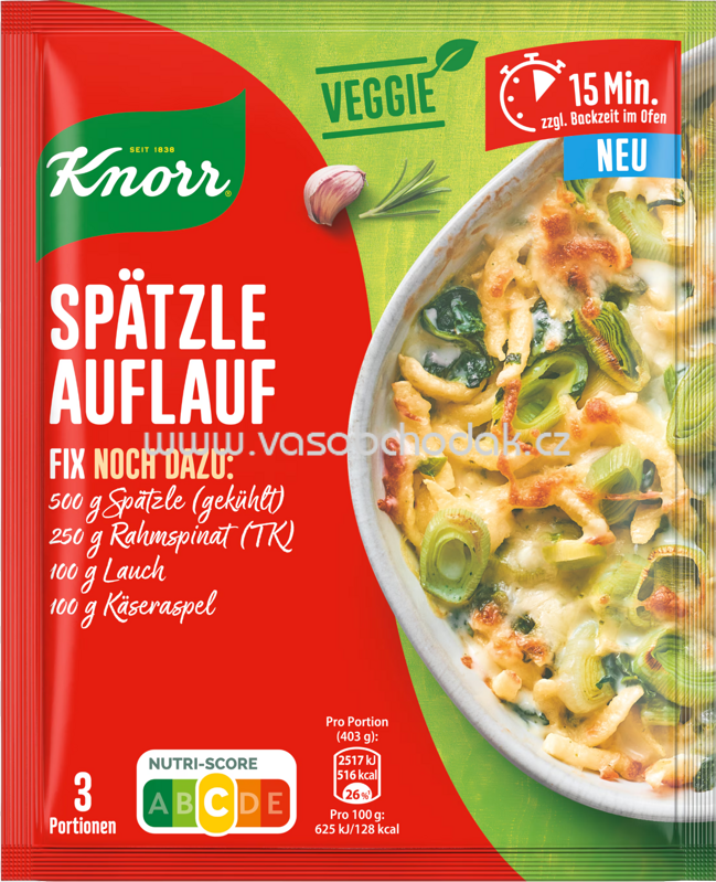 Knorr Fix Spätzle Auflauf, 1 St Knorr Fix Spätzle Auflauf, 1 St
