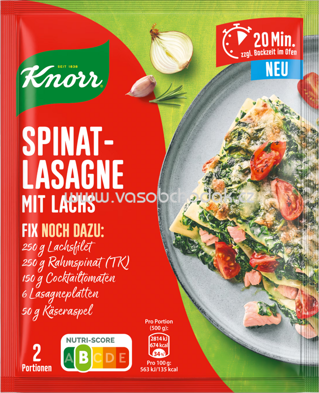 Knorr Fix Spinat Lasagne mit Lachs, 1 St Knorr Fix Spinat Lasagne mit Lachs, 1 St