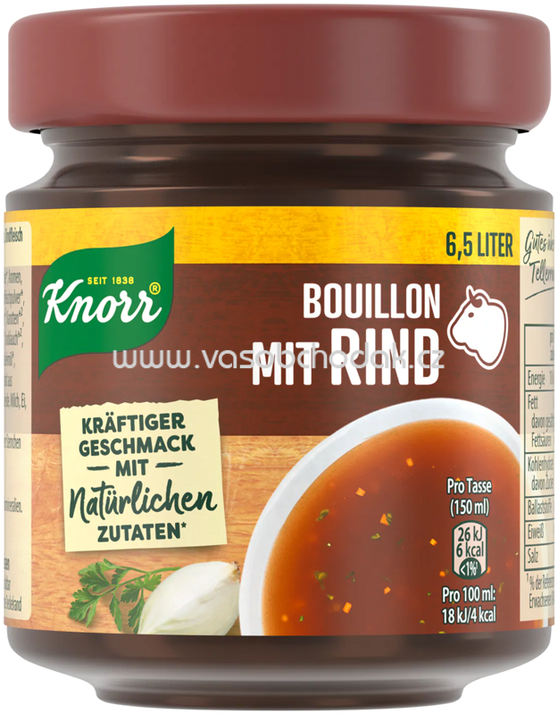 Knorr Bouillon mit Rind, Glas, 6,5l