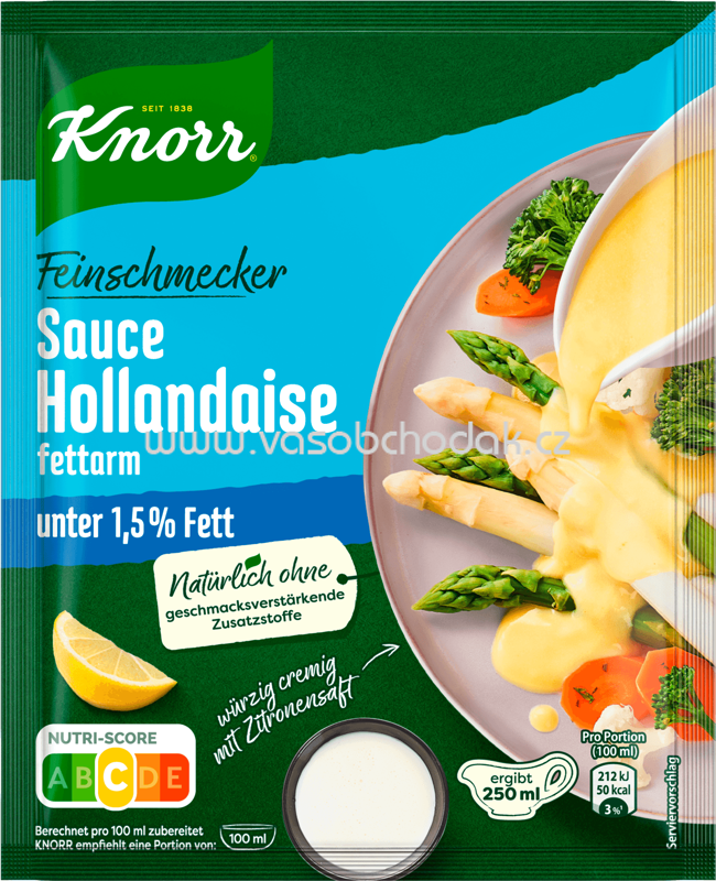 Knorr Feinschmecker Sauce Hollandaise, fettarm, 1 St Knorr Feinschmecker Sauce Hollandaise, fettarm, 1 St