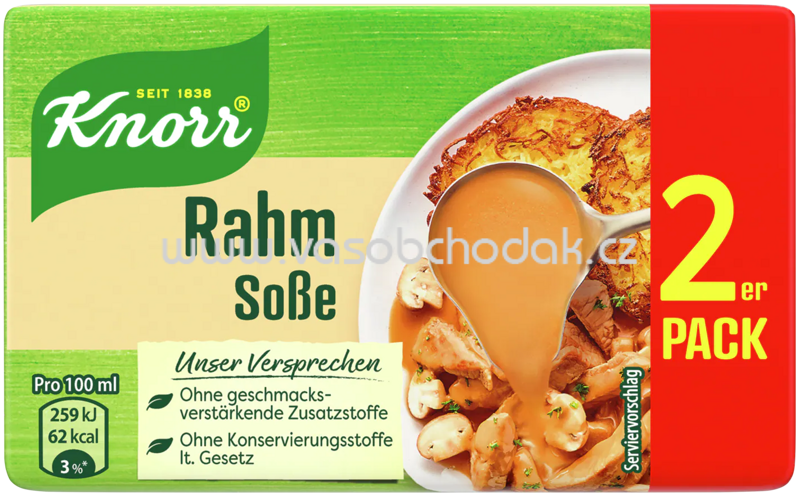 Knorr Rahm Soße, 2x250 ml Knorr Rahm Soße, 2x250 ml