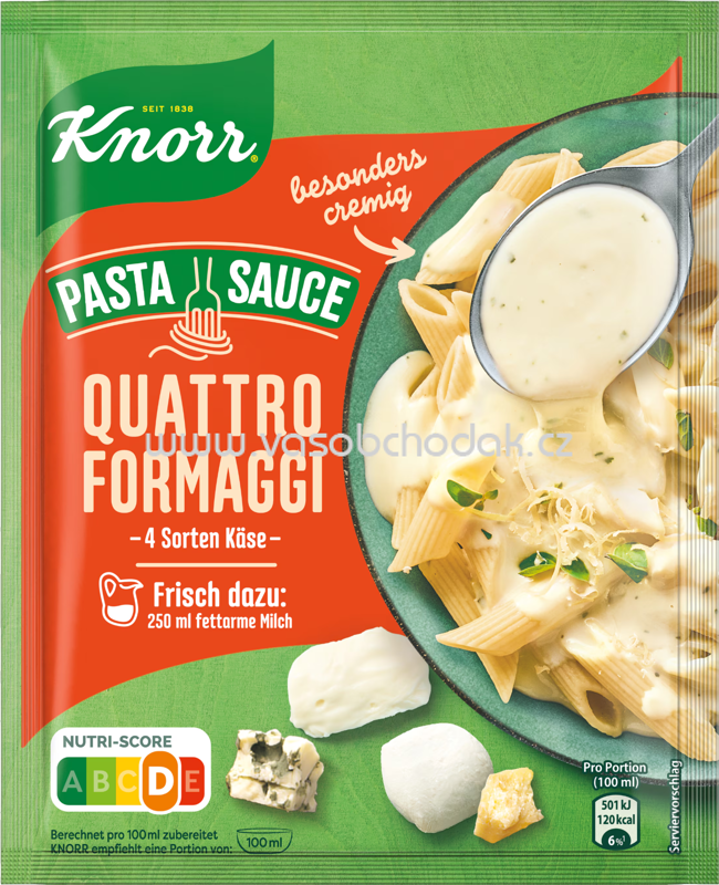 Knorr Pasta Sauce Quattro Formaggi, 250 ml Knorr Pasta Sauce Quattro Formaggi, 250 ml