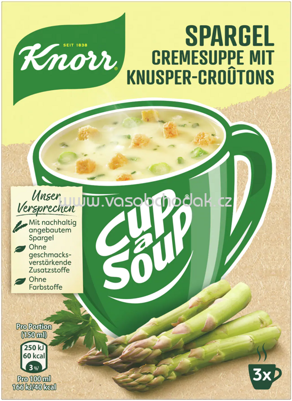 Knorr Cup a Soup Instant Suppe Spargel, 3x150 ml