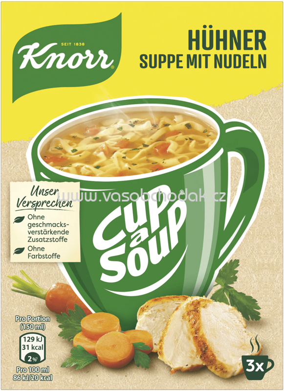 Knorr Cup a Soup Instant Suppe Hühner, 3x150 ml