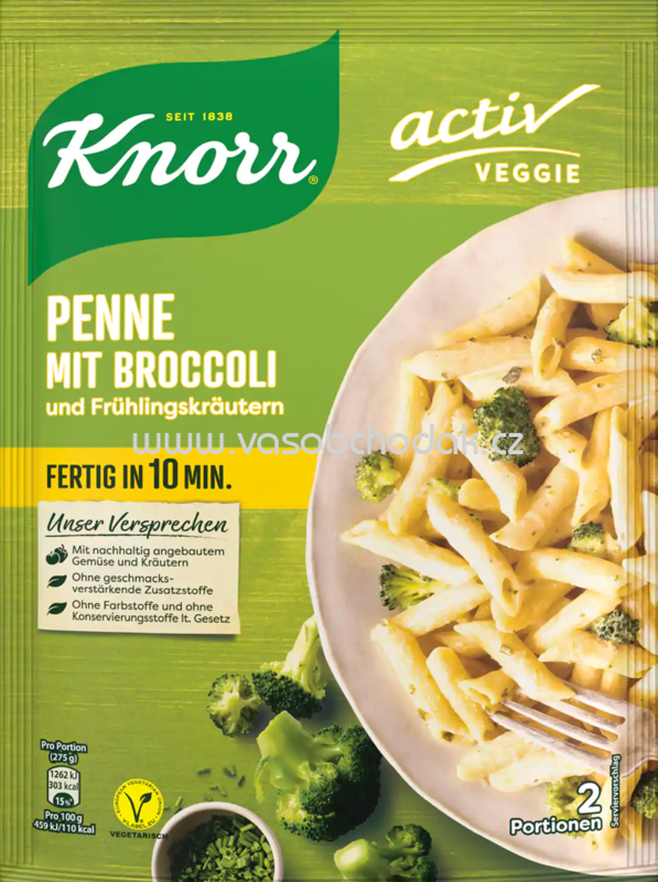 Knorr Veggie Penne mit Broccoli und Frühlingskräutern, 146g Knorr Veggie Penne mit Broccoli und Frühlingskräutern, 146g