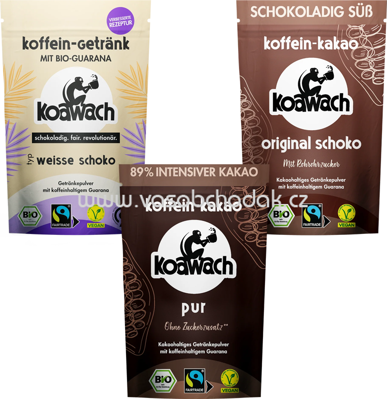 Koawach Kleines Koffein Kakao Set, 3x100g, 300g