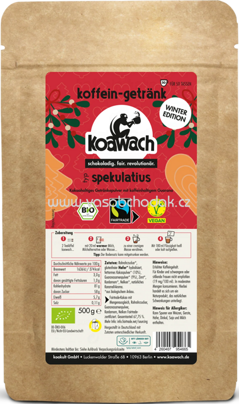 Koawach Koffein Getränk Spekulatius, 500g Koawach Koffein Getränk Spekulatius, 500g