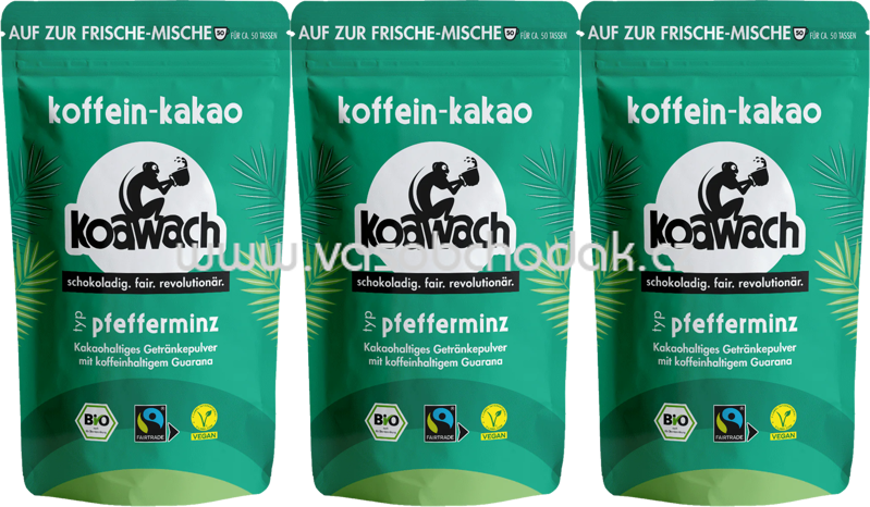 Koawach Koffein Kakao Pfefferminz, 3x500g, 1,5 kg