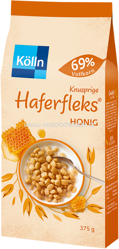 Kölln Knusprige Haferfleks Honig, 375g