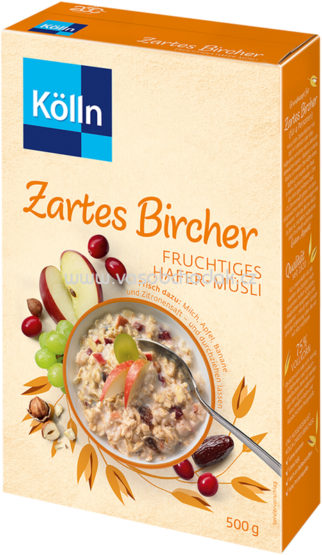 Kölln Müsli Zartes Bircher Fruchtiges, 500g Kölln Müsli Zartes Bircher Fruchtiges, 500g