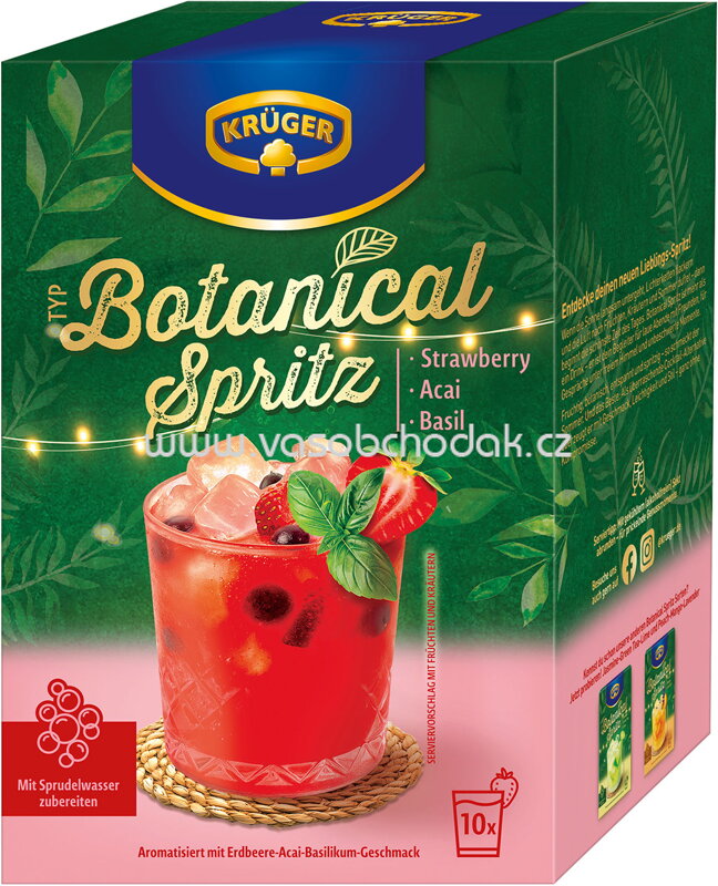 Krüger Typ Botanical Spritz Strawberry Acai Basil, 10 St, 200g