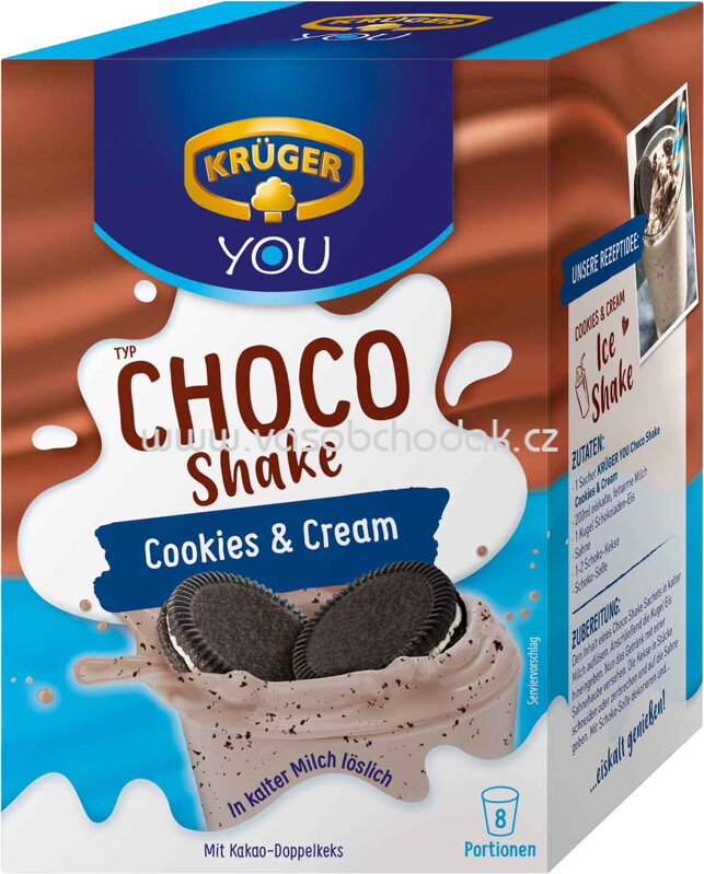 Krüger You Typ Choco Shake Cookies & Cream, 8 St, 144g Krüger You Typ Choco Shake Cookies & Cream, 8 St, 144g