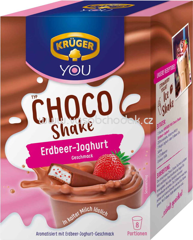 Krüger You Typ Choco Shake Erdbeer-Joghurt, 8 St, 144g Krüger You Typ Choco Shake Erdbeer-Joghurt, 8 St, 144g