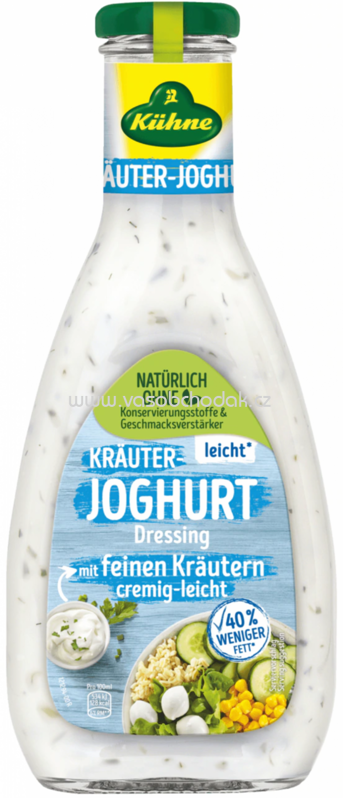 Kühne Kräuter Joghurt Leicht Dressing mit feinen Kräutern, cremig-leicht, 500 ml