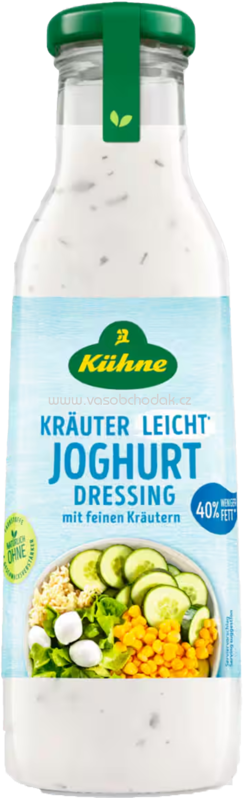 Kühne Kräuter Joghurt Leicht Dressing mit feinen Kräutern, cremig-leicht, 500 ml