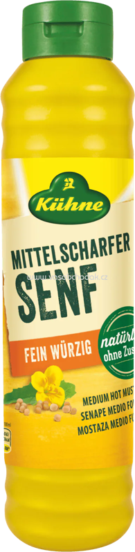 Kühne Senf Mittelscharf Fein Würzig, 875 ml Kühne Senf Mittelscharf Fein Würzig, 875 ml