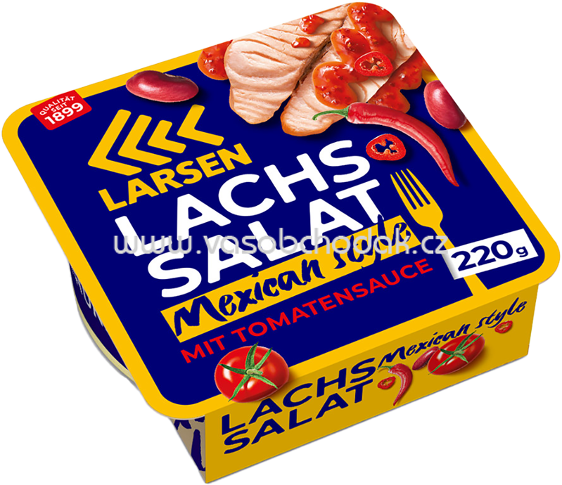 Larsen Lachs Salat Mexican Style mit Tomatensauce, 220g
