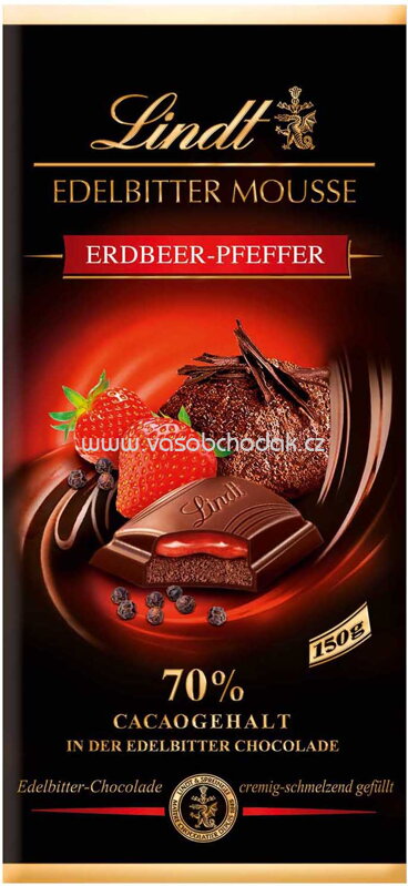 Lindt Edelbitter Mousse Erdbeer-Pfeffer, 150g