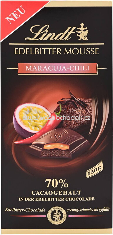 Lindt Edelbitter Mousse Maracuja-Chili Tafel, 150g Lindt Edelbitter Mousse Maracuja-Chili Tafel, 150g
