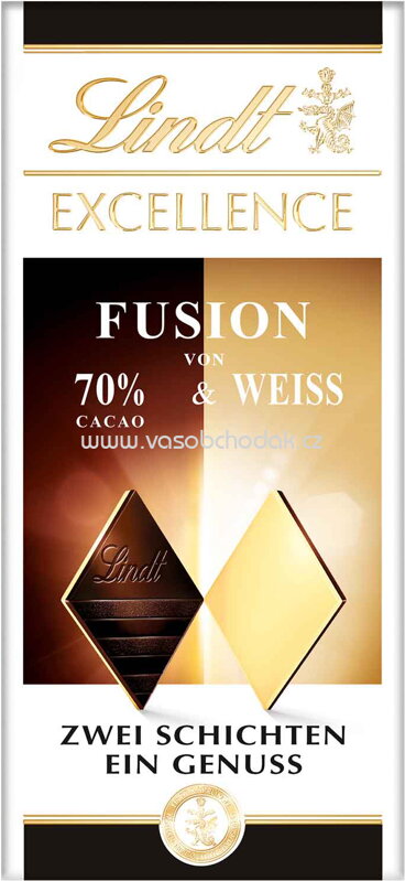 Lindt Excellence Fusion 70% & Weiße Schokolade Tafel, 100g
