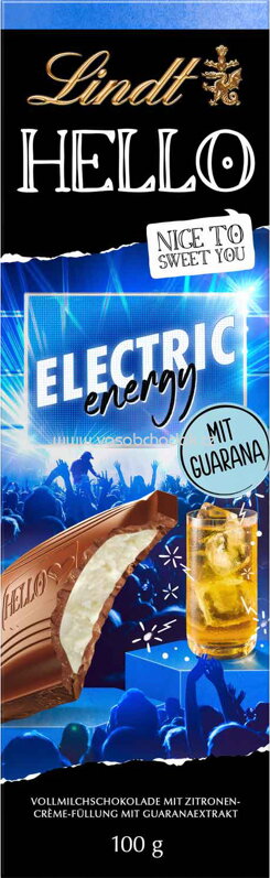 Lindt Hello Electric Energy Vollmilch Tafel, 100g Lindt Hello Electric Energy Vollmilch Tafel, 100g
