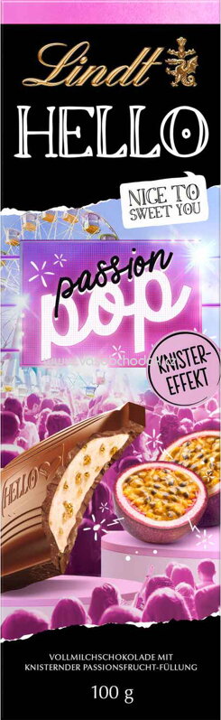 Lindt Hello Passion Pop Vollmilch Tafel, 100g Lindt Hello Passion Pop Vollmilch Tafel, 100g