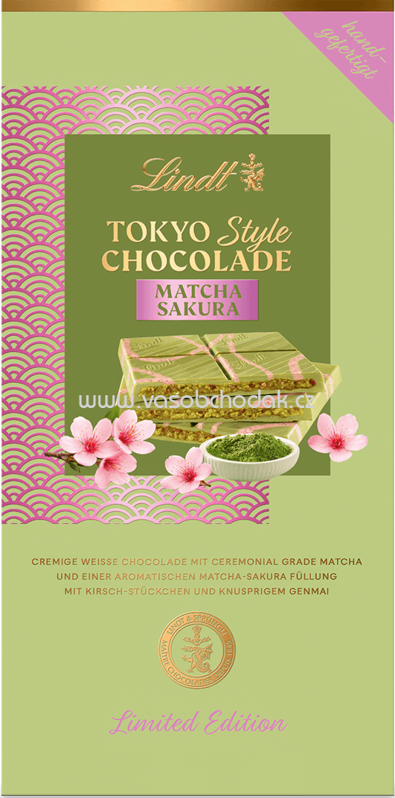Lindt Tokyo Style Chocolade Matcha Sakura, 145g