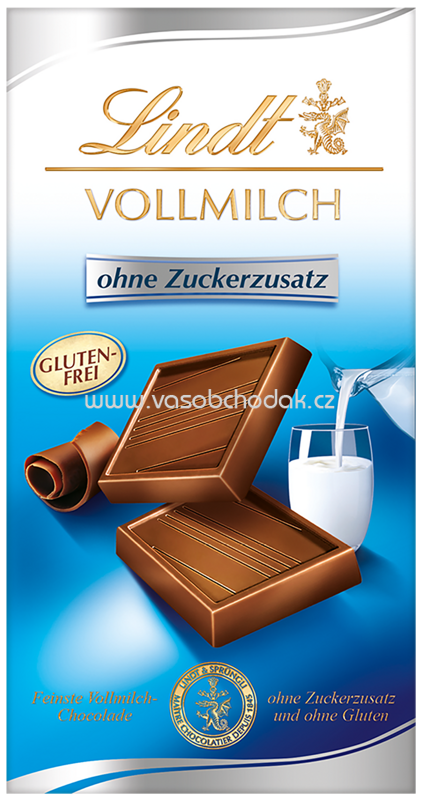 Lindt Vollmilch ohne Zuckerzusatz, 100g