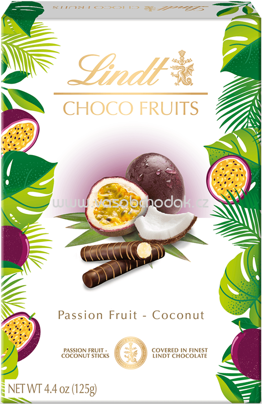 Lindt CHOCO FRUITS Cocos-Maracuja Sticks, 125g