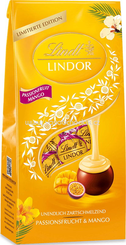 Lindt Lindor Kugel Beutel Passionsfrucht Mango, 137g