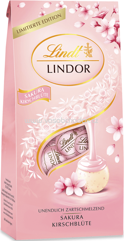 Lindt Lindor Kugel Beutel Sakura Kirschblüte, 137g