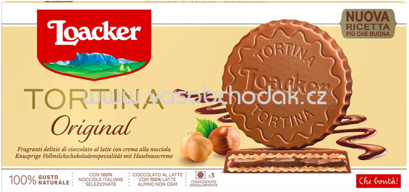Loacker Tortina Original, 3x21g, 63g Loacker Tortina Original, 3x21g, 63g