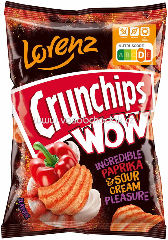 Lorenz Crunchips WOW Incredible Paprika & Sour Cream Pleasure, 110g Lorenz Crunchips WOW Incredible Paprika & Sour Cream Pleasure, 110g