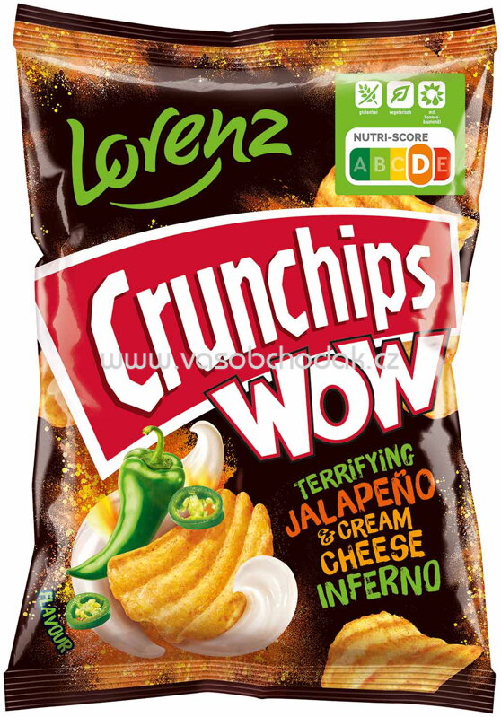 Lorenz Crunchips WOW Terrifying Jalapeño & Cream Cheese Inferno, 110g