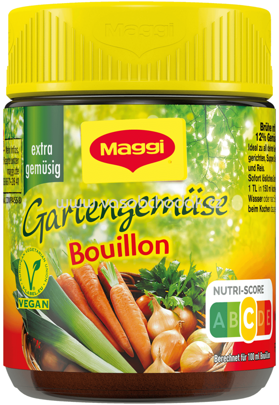 Maggi Gartengemüse Bouillon, extra gemüsig, ergibt 7l, Glas 130g