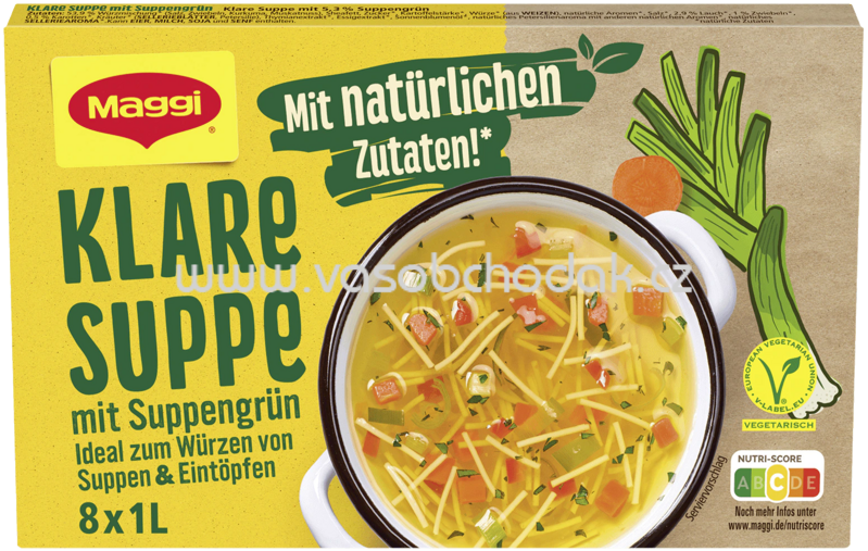 Maggi Klare Suppe mit Suppengrün, Faltschachtel mit 8 Würfeln