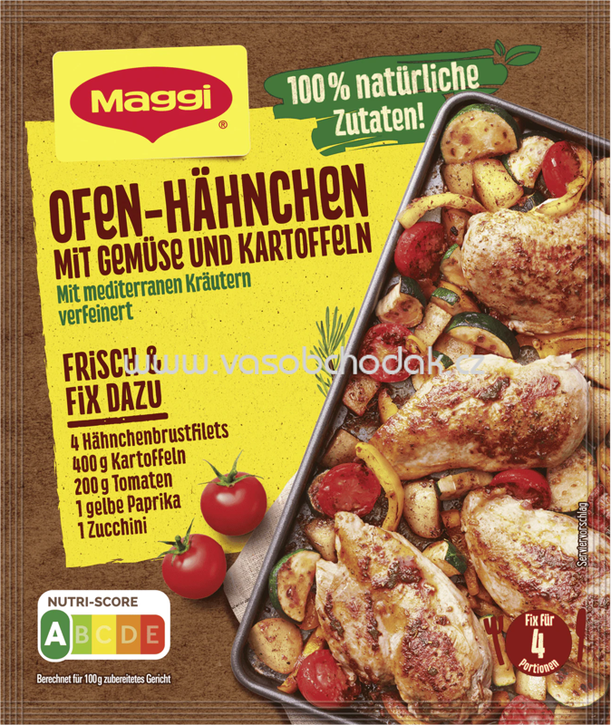 Maggi Fix Ofen Hähnchen mit Gemüse und Kartoffeln, 1 St Maggi Fix Ofen Hähnchen mit Gemüse und Kartoffeln, 1 St