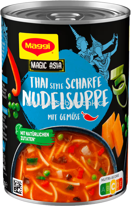 Maggi Magic Asia Thai Style Scharfe Nudelsuppe mit Gemüse, 400g