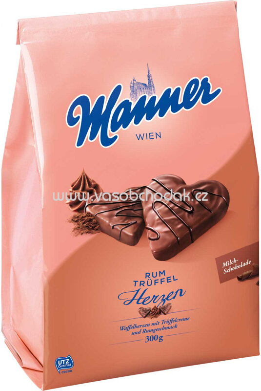 Manner Herzen Rum Trüffel, 300g Manner Herzen Rum Trüffel, 300g